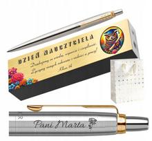 Parker Jotter Gt plieninis rašiklis su auksine apdaila, graviravimu ir lentele