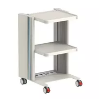 EASY POWER CART profesionalus vežimėlis įrangai su elektros lizdais, 2 lentynų