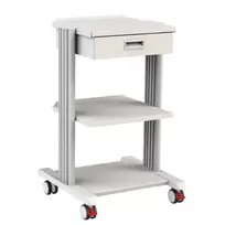SMART CART profesionalus vežimėlis įrangai su stalčiumi, 2 lentynų