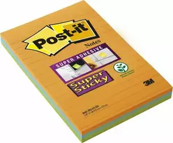 Post-It 3M lipnūs lapeliai POST-IT® Super Sticky XXL, liniuoti (4645-3SSAN), 101x152mm, 3x45 lap., banko spalvos