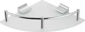Optimal Kampinė lentyna 17x17 / matinis stiklas / chromas
