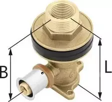 KAN-therm Sieninė žalvarinė alkūnė su ausimis sausai statybai GZ/GW ultraPRESS - 16 Rp1/2 L = 78 mmKAN-THERM