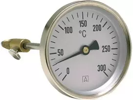 Afriso Bimetalinis dūmų temperatūros matuoklis RT 80, fi80 mm, L 150 mm, 0÷300°C, ax, 2 kl.