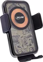 InLine® automobilinis išmaniojo telefono laikiklis, ONE TOUCH QI 2, universalus, belaidis įkroviklis