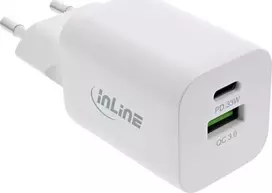 Įkroviklis InLine Power Delivery + Quick Charge 1x USB-A 1x USB-C Balta