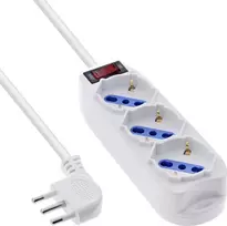 REV InLine® Kištukinis lizdų blokas ITALIJOS, 3 vietų, su jungikliu, 1,5 m, balta