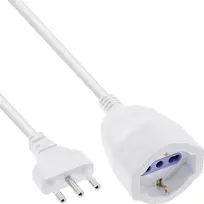Good Connections InLine® elektros ilginimo laidas Schutzkontakt ITALIJA kištukas L / lizdas F, balta, 5 m