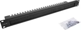 Triton InLine® 19'' organizatorius kabelių pravedimo plokštė su šepečiu ir kabelių skirstytuvu, 1U, RAL 9005