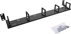 Organizatorius Triton InLine® 19'' kabelių tvarkymo skydelis, 5 plastikiniai laikikliai horizontaliai, RAL 9005, juodas