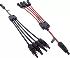 InLine® Saulės kabelio 4 krypčių paskirstymo rinkinys juodas/raudonas 0,42 m