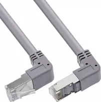 InLine® tinklo kabelis su kampu viršuje/apačioje, S/FTP (PiMf), Cat.6, PVC, pilka, 1,22 m