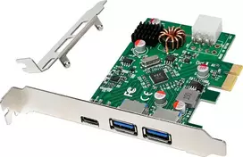 Manhattan InLine® valdiklio plokštė, 2x USB-A, 1x USB-C 3.2 Gen.1, PCIe, PD3.0, su 6 kontaktais