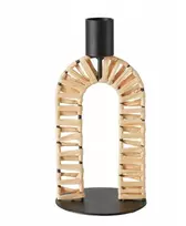 Boltze Metalinis žvakidė su šiaudų pynimu TOKE, 16 cm