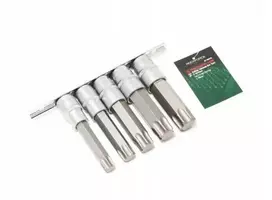 Rockforce TORX antgalių-bitų rinkinys 1/2'' 5 vnt. (T60-T100, L-100mm)