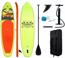 Bestway SUP lentos plaukiojimo rinkinys 7 viename geltona KUBISPORT 335x84x15 cm