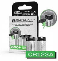 CR123 Baterija LiiBatteries CR123A 750mAh juoda/2 vnt. USB-C