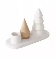 Home Styling Collection Žvakidė vienai žvakei NEVIA, eglutės iš akmens ir porceliano