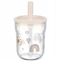 Rosti Mepal Mepal VAIKŲ STIKLINĖ SU ŠIAUDELIU MIO 250ML SUNSHINE & RAINBOW 108023065245