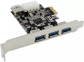 InLine® PCIe plokštė, 3x+1x USB 3.2 Gen.1, suderinama su Molex 4 kontaktų maitinimo jungtimi