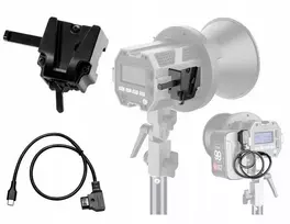 Savio COLBOR baterijos adapteris V-Mount + D-tap į USB-C kabelis, skirtas lempai CL-60, CL-60R, CL-100X