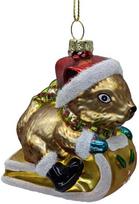 Home4You Kalėdinis papuošalas JOY SQUIRREL 9cm, stiklas