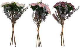 Dirbtinė gėlė „FLOWERLY“, 26 cm, puokštė iš 4 rožių, įvairių spalvų