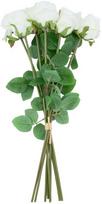 Dirbtinės gėlės „FLOWERLY“ – 8 rožių puokštė, baltos