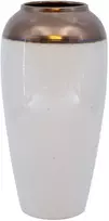 Home4You Vaza „TITAN STONE“, D17 x H32 cm, balta/auksinė