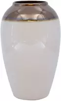 Home4You Vaza „TITAN STONE“, D17 x H27 cm, balta/auksinė