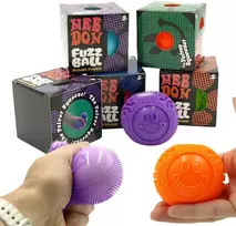 Antistresinis minkomas žaislas NeeDoh Fuzz Ball, 6 cm - Oranžinė