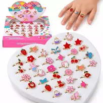 Jokomisiada Set of rings for girls, 36 pieces. Jewelry in a box ZA6586