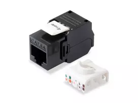 Equip Cat.6A Neekranuotas Keystone Jack Toolfree, RJ-45, LSA, Juodas