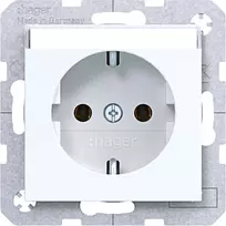 Hager WAS1101WG Kištukinis lizdas Ax/Cx šviesiai baltas blizgus