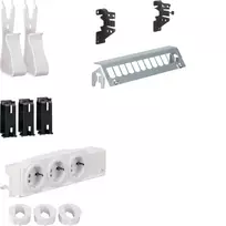 Hager Multimedijos rinkinys UM00M2 su 3 kištukiniais lizdais ir 12 prievadų pataisos skydeliu be RJ45