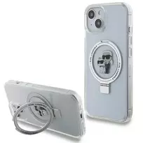 Karl Lagerfeld KLHMP15SHMRSKCH iPhone 15/14/13 6,1 inch White Hardcase Ring Stand Karl & Choupette MagSafe