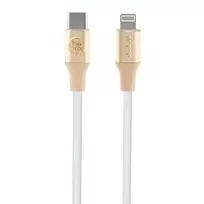 Guess GUCLLALRGDD USB-C į Lightning laidas 1,5 m greitas įkrovimas šviesiai auksinis su įspaustu logotipu