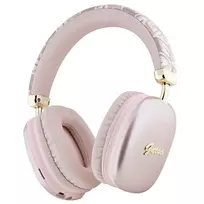 Guess Gcube Metallic Script Logo On-Ear Bluetooth Ausinės Rožinės