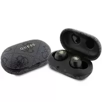Guess 4G Metal Logo Bluetooth TWS ENC Ausinės su Įkrovimo Dėklu (Juodos)