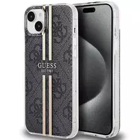 Guess GUHCP15MH4PSEGK Kietas Dėklas Apple iPhone 15 Plus / 14 Plus 6,7 inch Juodas 4G Gold Stripe