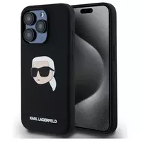 Karl Lagerfeld KLHMP15LSKHPPLK iPhone 15 Pro 6.1 Black Hardcase Silicone Karl Head Print MagSafe