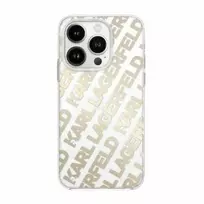 Karl Lagerfeld KLHCP15XHKFOEMD Kietas Dėklas, Skirtas Apple iPhone 15 Pro Max, Auksinis, IML FulloverLogo