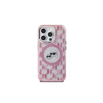 Karl Lagerfeld KLHMP15MHMCKMHP iPhone 15 Plus 6,7 inch Pink IML Monogram Karl & Choupette Head MagSafe Case