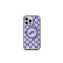 Karl Lagerfeld KLHMP15SHMCKMHU IML Monogram Karl & Choupette Head MagSafe Back Cover, skirta Apple iPhone 15, 6,1 inch, violetinė