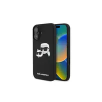 Karl Lagerfeld iPhone 16 Plus 6,7 inch Black Hardcase Silicone Double Heads Print MagSafe