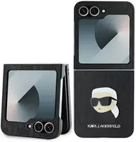 Karl Lagerfeld KLHCZF6PGKSKIHK Saffiano Monogram Hard Case, Samsung Galaxy Z Flip 6 / Z Flip 7 FE, juoda