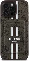 Guess 4G Stripes Wallet Case with MagSafe, skirta iPhone 16 Pro Max, ruda