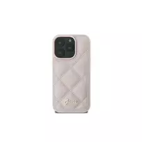 Guess GUHCP16SPSQSQSP iPhone 16 6,1 inch Pink Hardcase Quilted Metal Logo