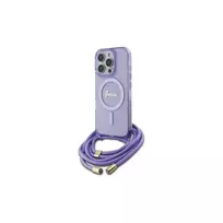 Guess GUHMP16XHCTSGNSU iPhone 16 Pro Max 6,9 inch Purple Hardcase Crossbody Cord Script MagSafe