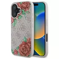 Guess GUHMP16SP4ROPEMCP Hardcase for Apple iPhone 16 6,1 inch Pink Floral Print MagSafe