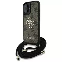 Guess 4G Big Logo Cord Strap Crossbody Case for iPhone 16 Plus - Brown